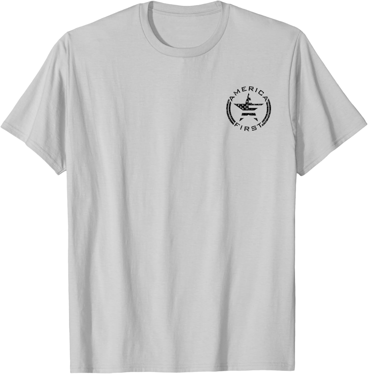 America First Usa Flag American Star Roundel Patriot T-Shirt - T-Shirt | Ash