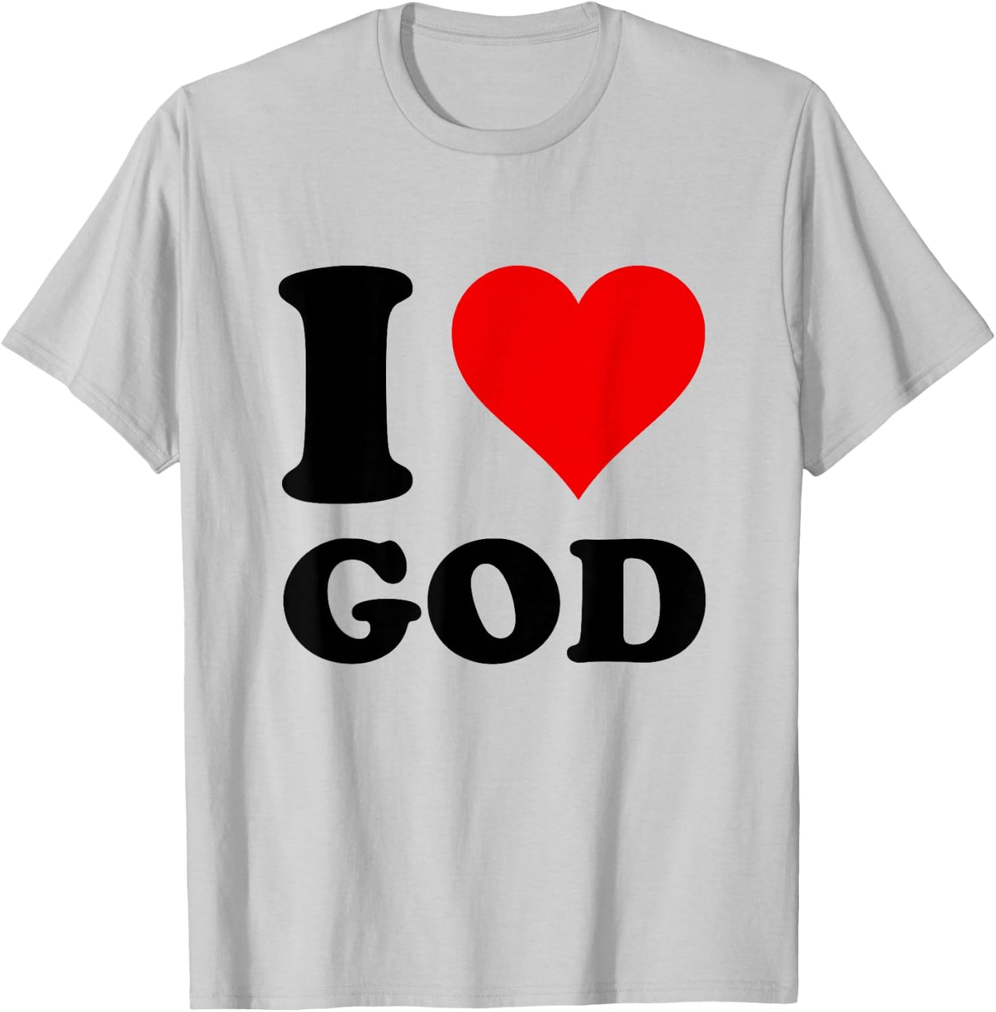 Red Heart I Love God T-Shirt - T-Shirt | Ash
