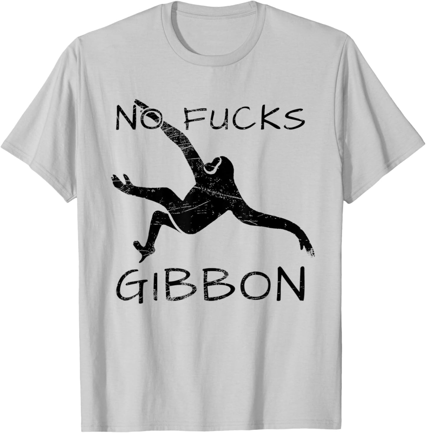 Gibbon Funny Ape Monkey Animal T-Shirt - T-Shirt | Ash