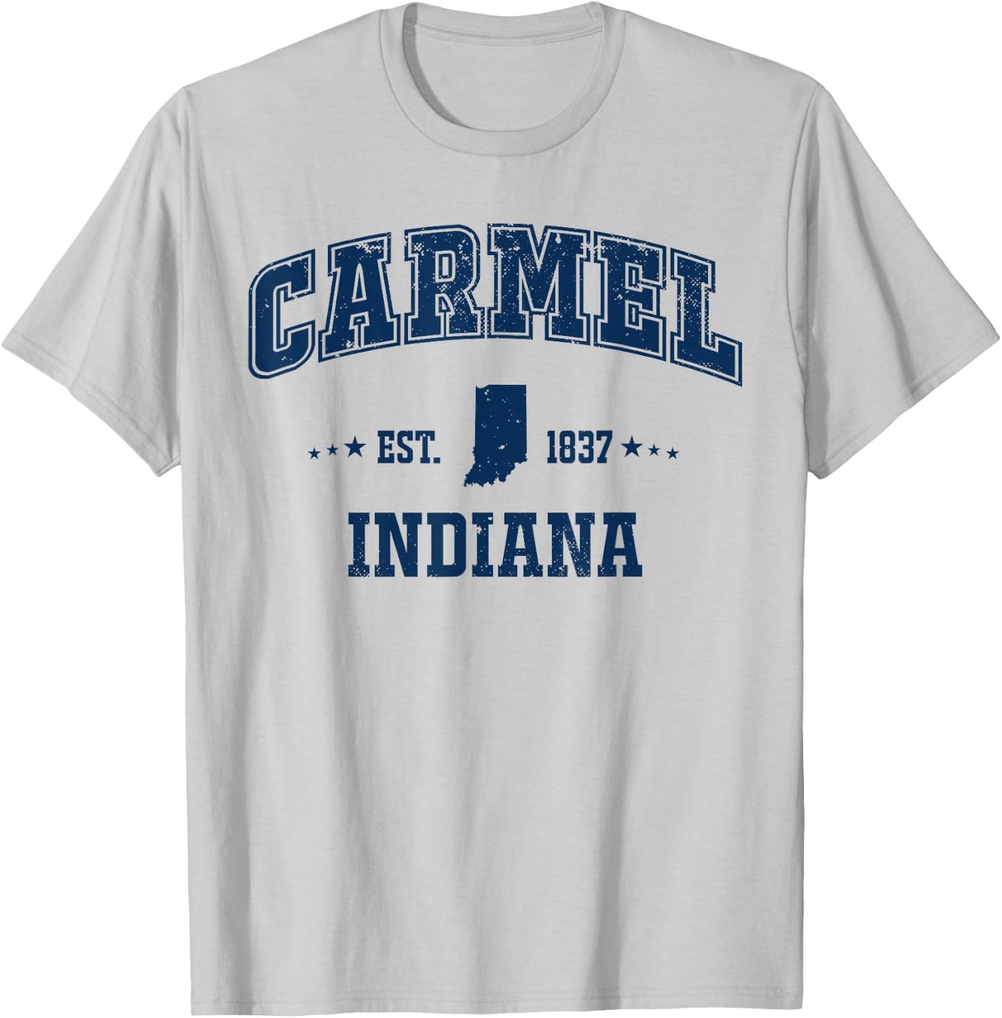 Carmel Indiana IN Navy Vintage Sports Athletic T-Shirt - T-Shirt | Ash