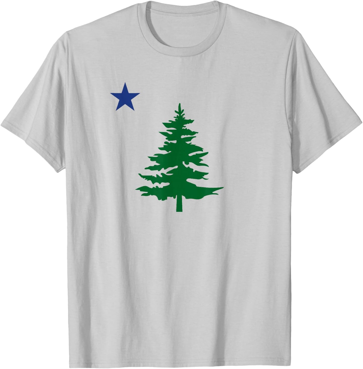 Old Maine State Flag 1901 Pine Tree Star T-Shirt - T-Shirt | Ash