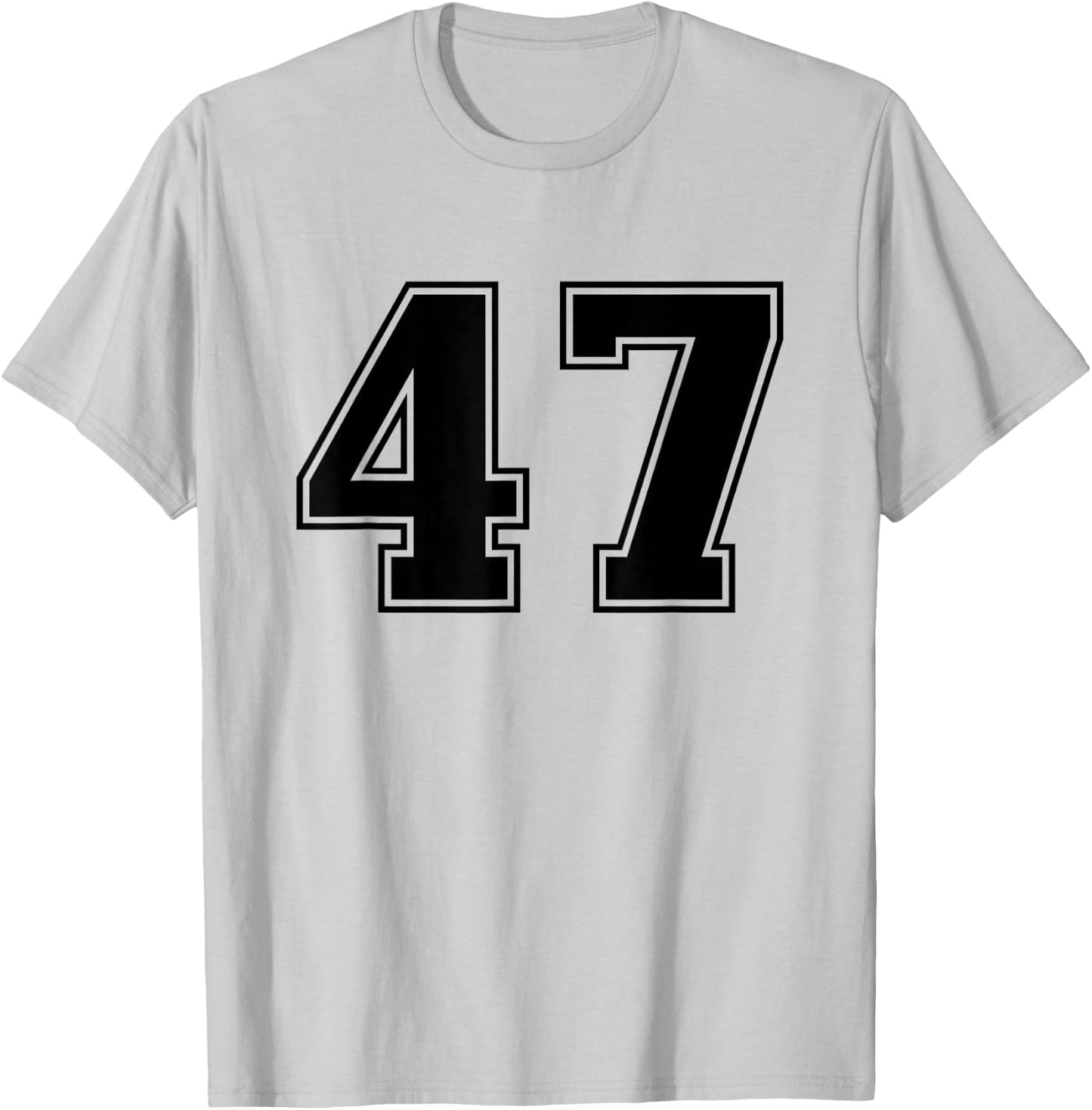 Number #47 Black Sport Number T-Shirt - T-Shirt | Ash