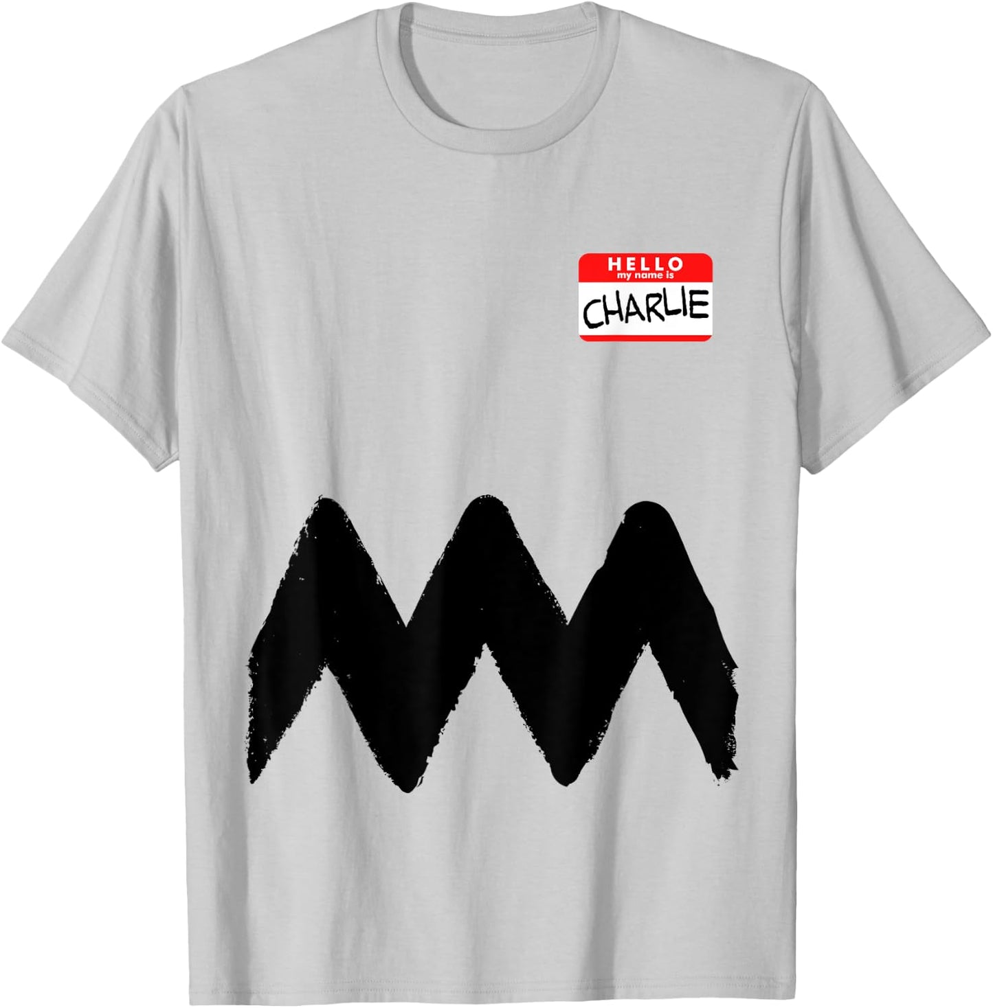 Hello my name is Charlie Shirt Funny Costume Brown Comics T-Shirt - T-Shirt | Ash