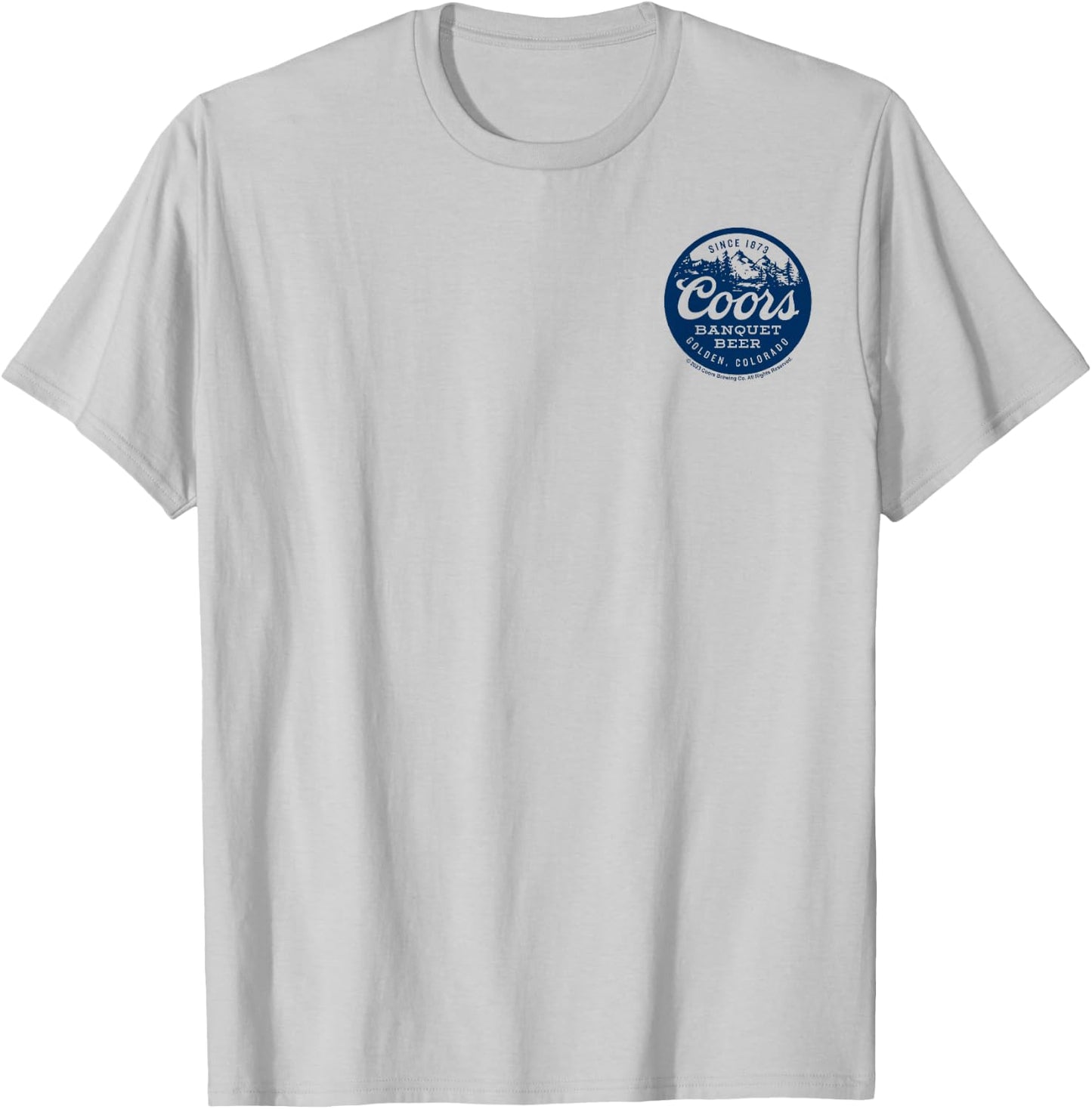 Coors Brewing Company Coors Banquet Beer Small Pocket Logo T-Shirt - T-Shirt | Ash
