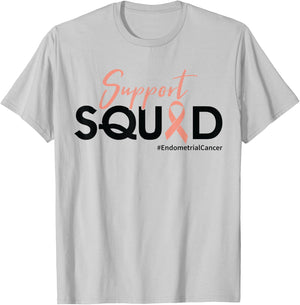 Support Squad - Endometrial Cancer Awareness T-Shirt - T-Shirt | Ash