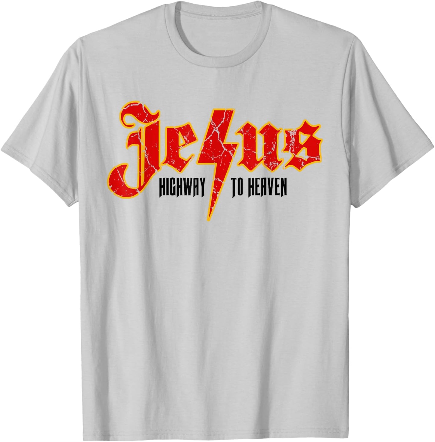 Christian Quotes Jesus Highway To Heaven Religious Spiritual T-Shirt - T-Shirt | Ash