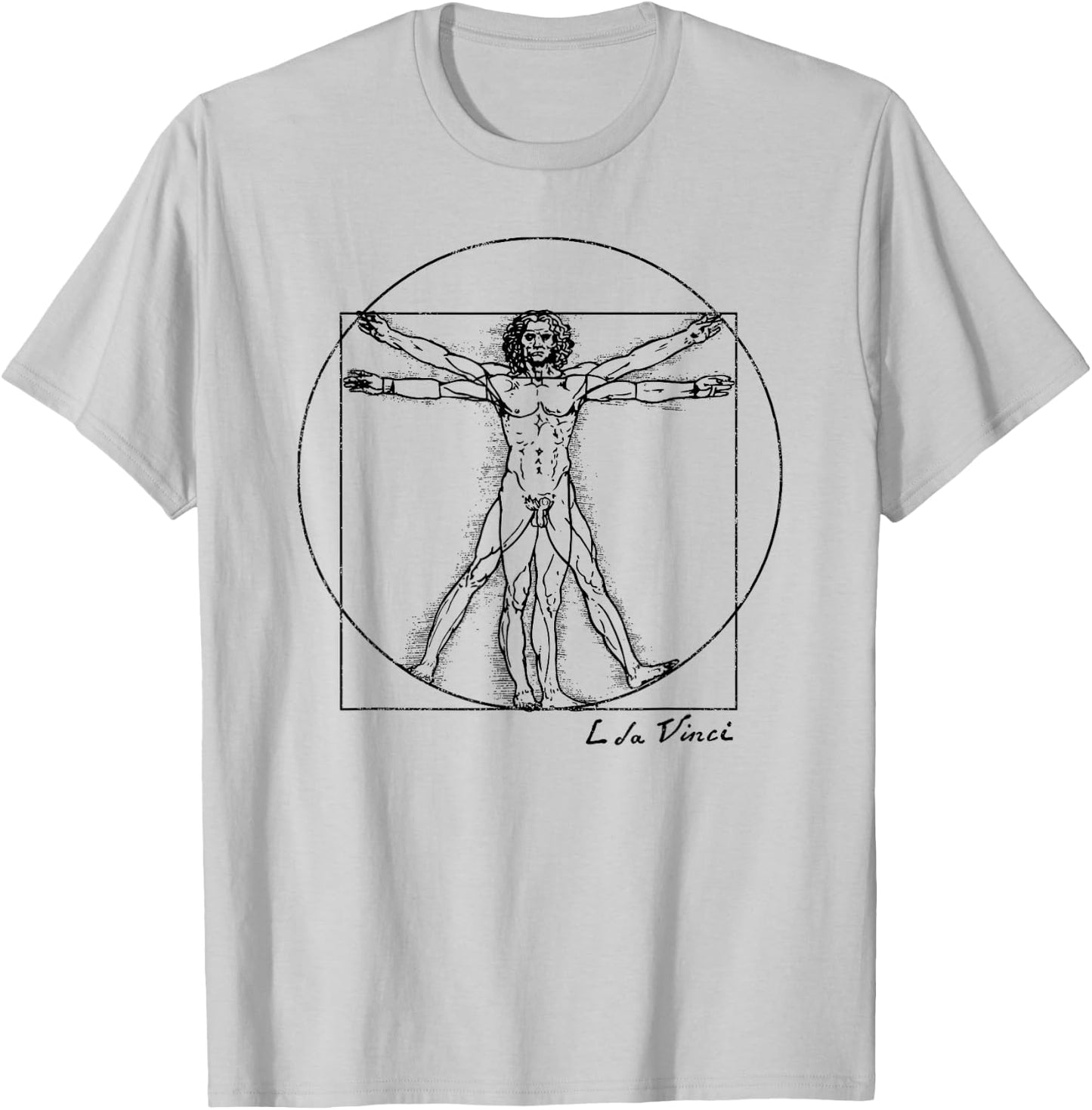 Vintage Vitruvian Man Leonardo da Vinci Souvenir T-Shirt - T-Shirt | Ash
