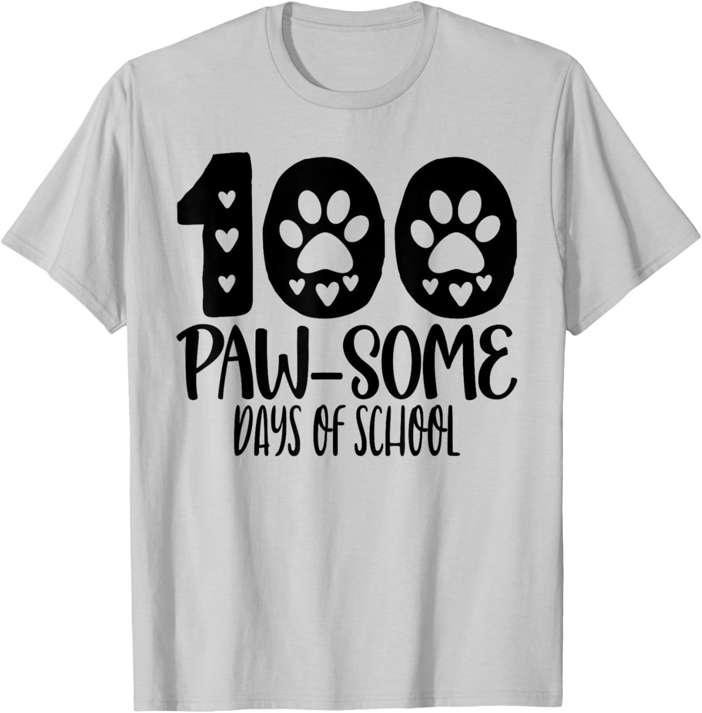 100 Pawsome Days Of School Dog Lover Men Women Girls Kids T-Shirt - T-Shirt | Ash