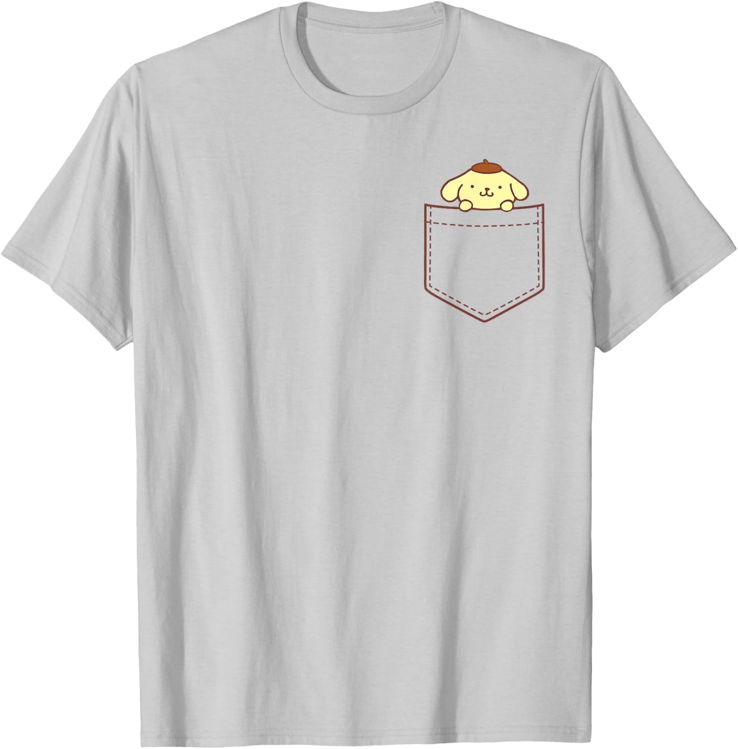 Pompompurin Chest Pocket T-Shirt - T-Shirt | Ash