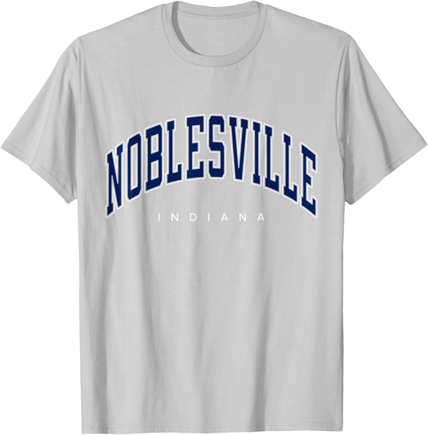 Noblesville Indiana IN Varsity Style Navy Text T-Shirt - T-Shirt | Ash