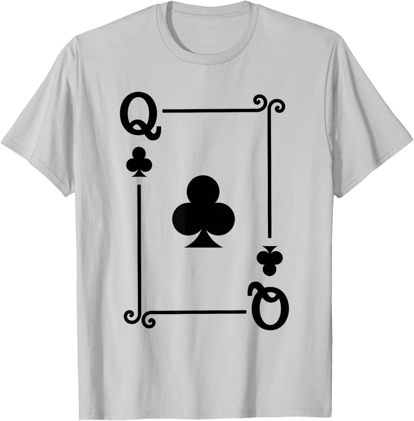 Playing Cards Costume - Queen Clubs Card - Queen Card T-Shirt - T-Shirt | Ash