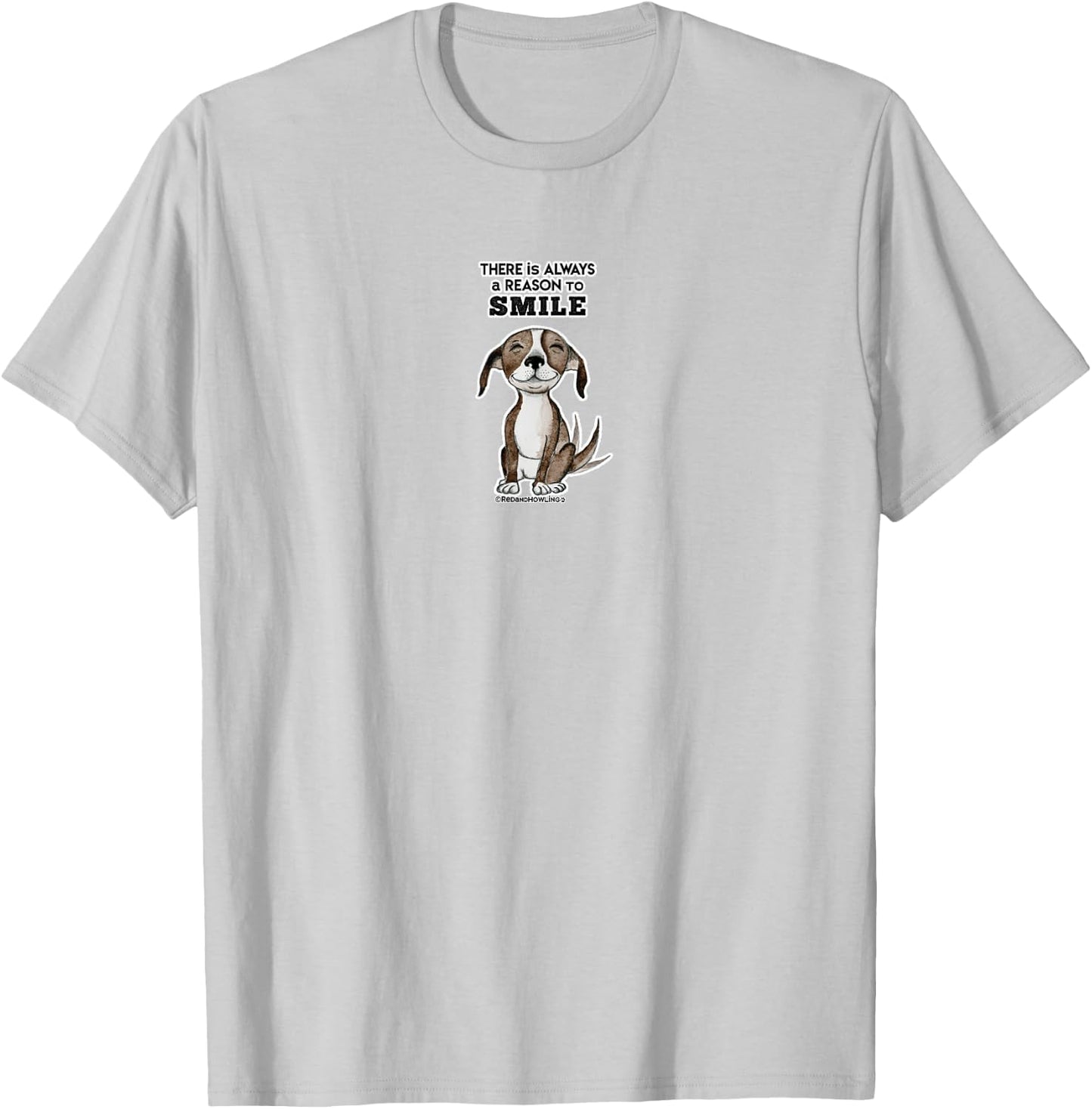 Red and Howling Smile Dog Women Girls Kids T-Shirt - T-Shirt | Ash
