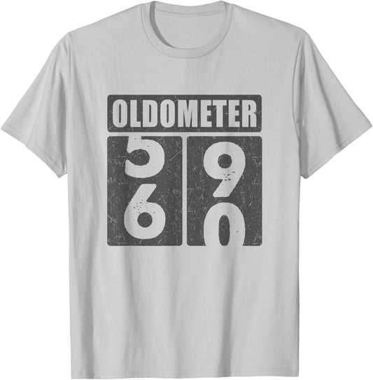 60th Vintage Birthday 60 Year Old Oldometer 59 60 Decoration T-Shirt - T-Shirt | Ash