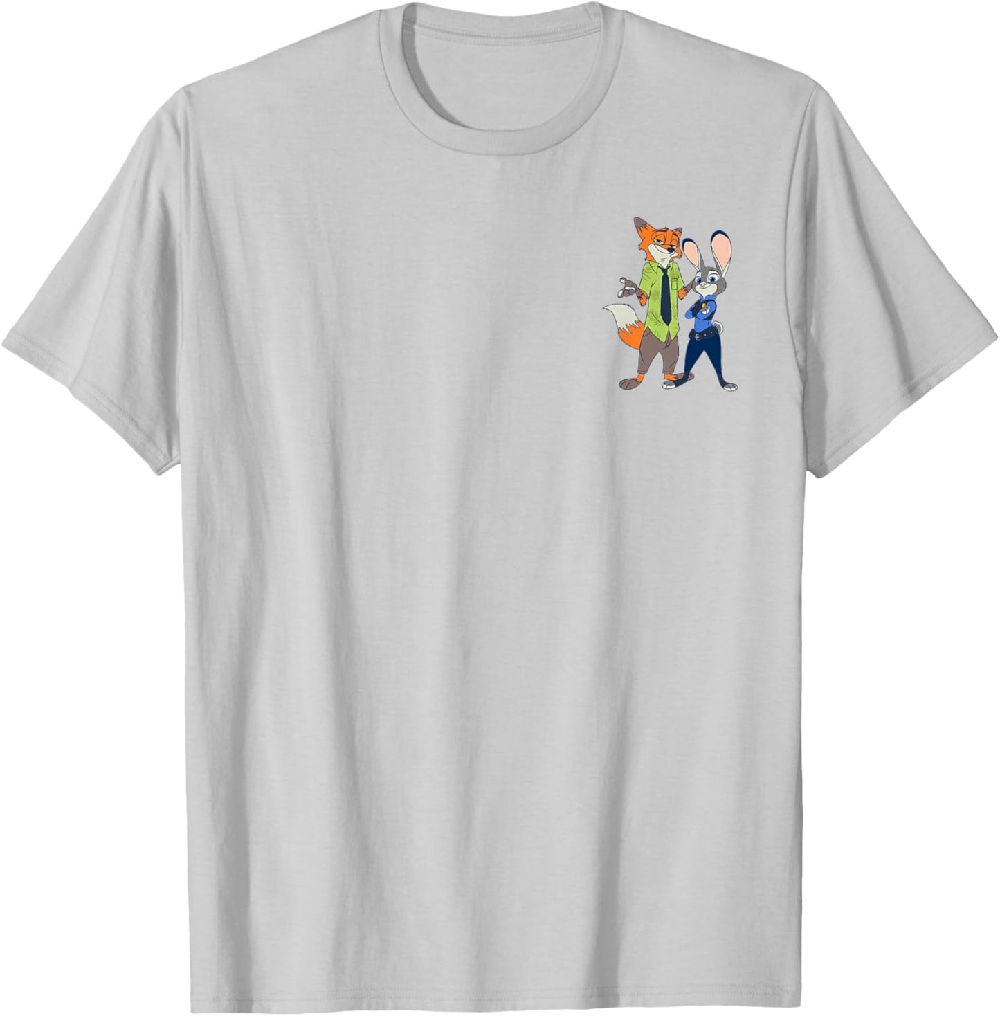 Disney Zootopia Judy Hopps & Finnick Partner Pocket Logo T-Shirt - T-Shirt | Ash