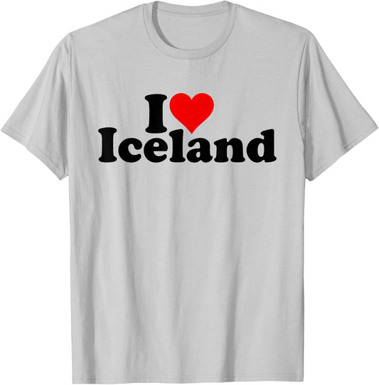 I Love Heart Iceland T-Shirt - T-Shirt | Ash