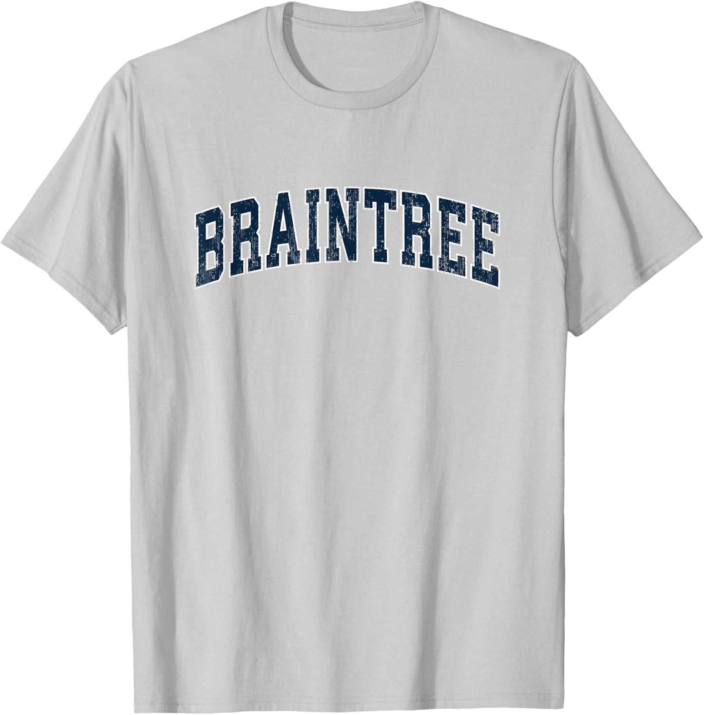 Braintree Massachusetts MA Vintage Sports Design Navy Design T-Shirt - T-Shirt | Ash