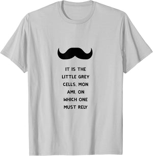 Poirot Little Grey Cells Books T-Shirt - T-Shirt | Ash