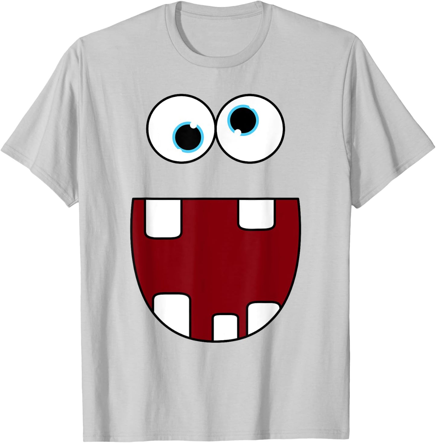 Funny Silly Monster Face Smiling Easy Halloween Costume T-Shirt - T-Shirt | Ash