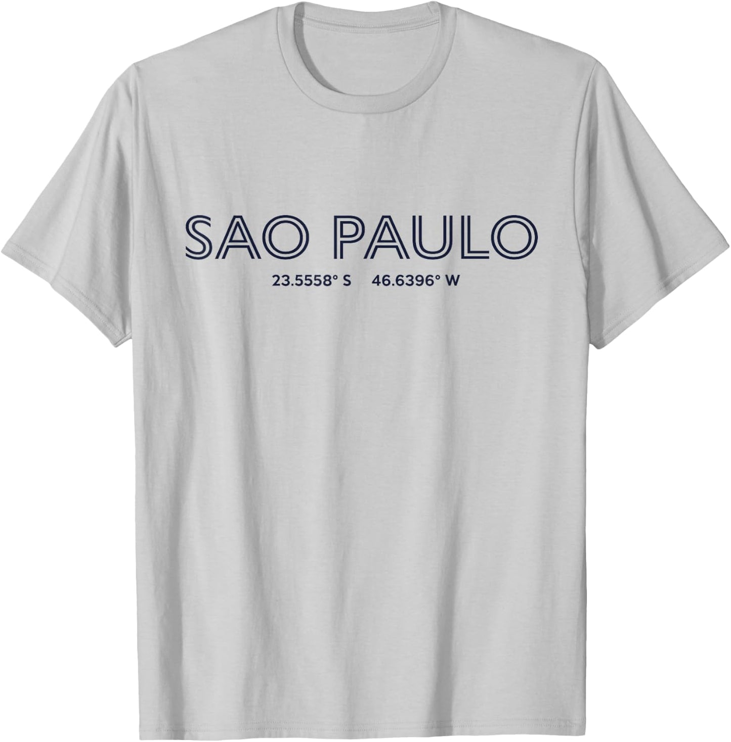 Brazil City Coordinates - Sao Paulo T-Shirt - T-Shirt | Ash