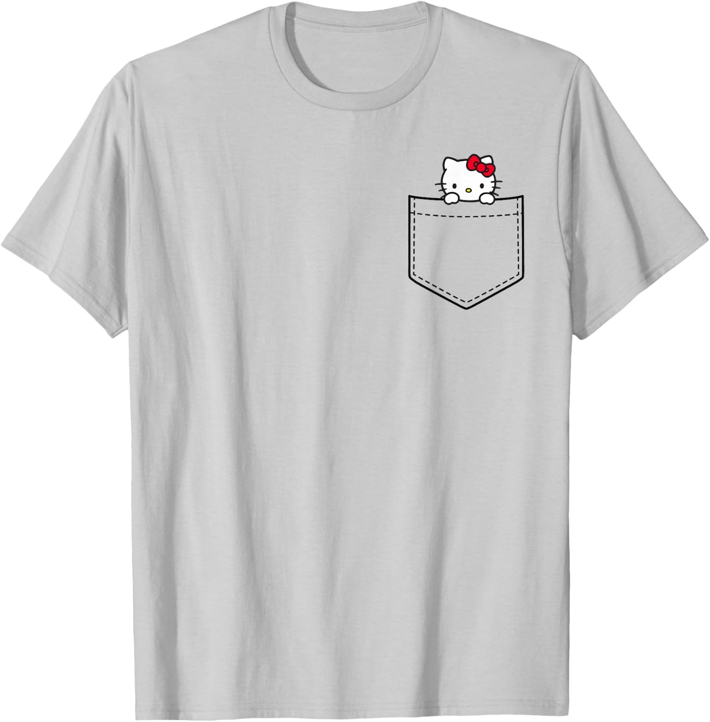 Hello Kitty Chest Pocket T-Shirt - T-Shirt | Ash