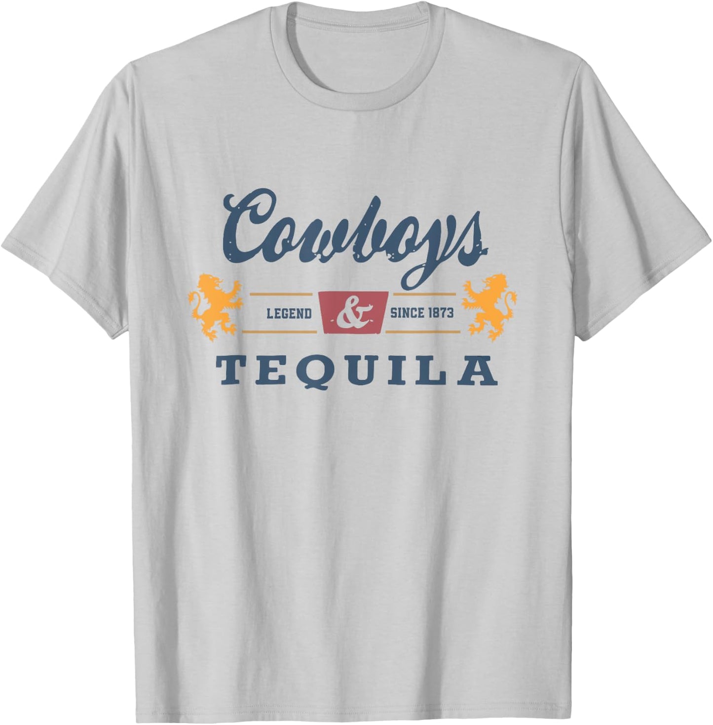 Vintage Cowboys And Tequila Western Funny Tequila Drinking T-Shirt - T-Shirt | Ash