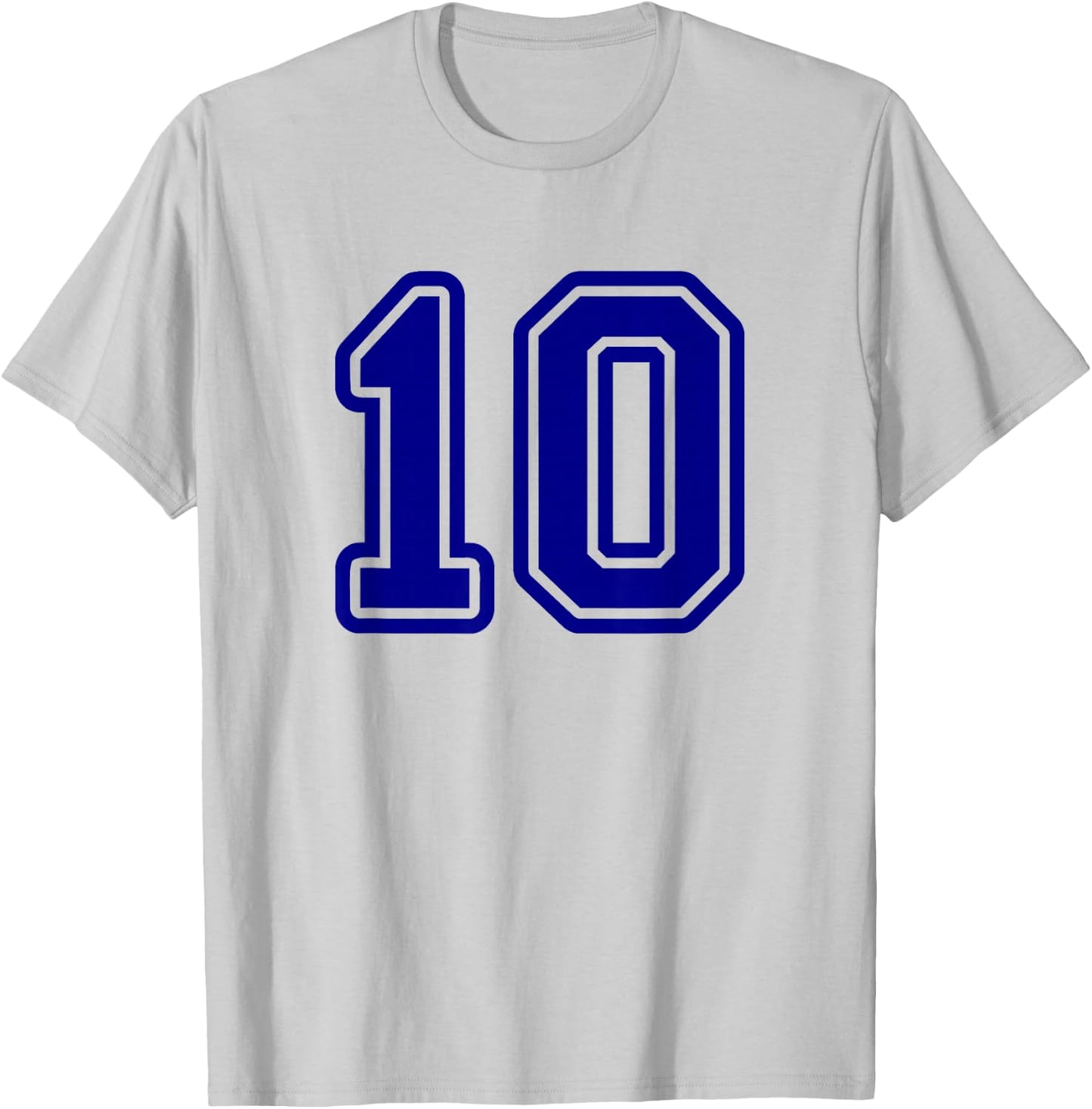 Blue Sports Team Number 10 T-Shirt - T-Shirt | Ash