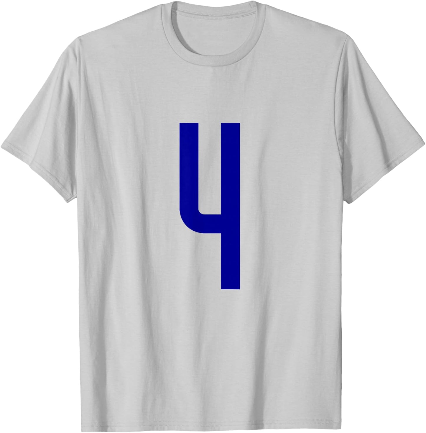 Blue Sports Team Number 4 T-Shirt - T-Shirt | Ash
