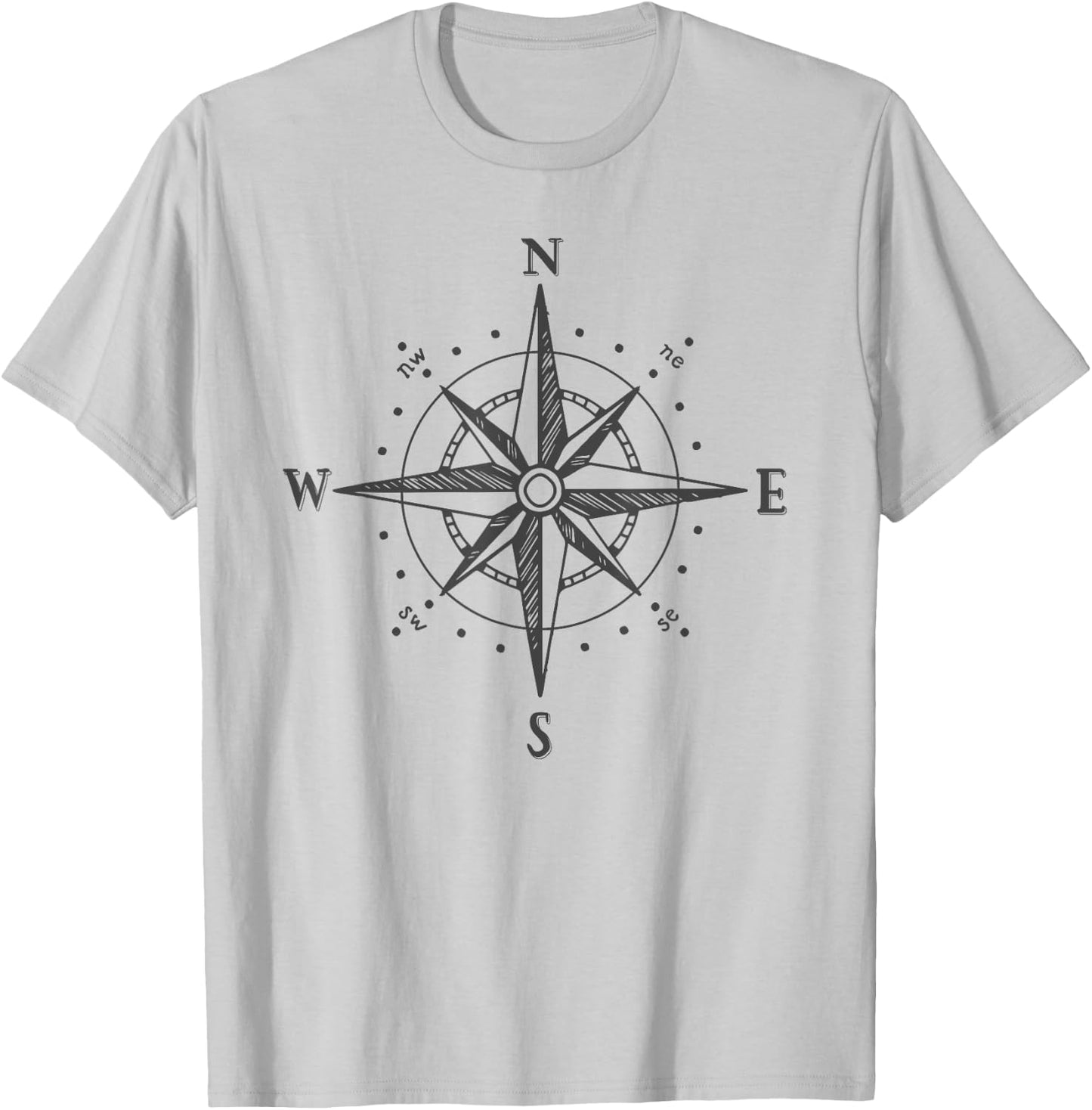 Vintage Compass North South East West Sailing Retro Design T-Shirt - T-Shirt | Ash