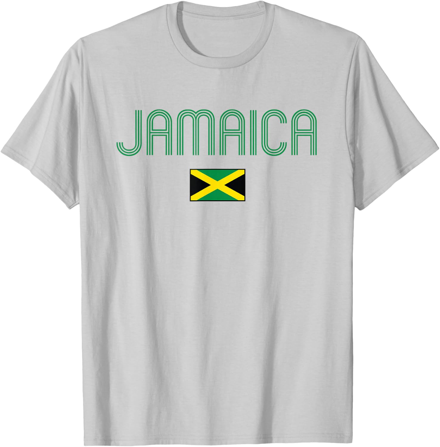 Jamaica Flag Jamaican Vintage Athletic Throwback Souvenir T-Shirt - T-Shirt | Ash