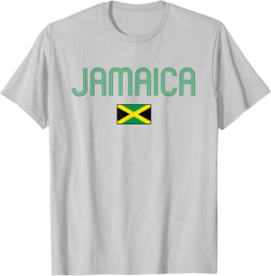 Jamaica Flag Jamaican Vintage Athletic Throwback Souvenir T-Shirt - T-Shirt | Ash