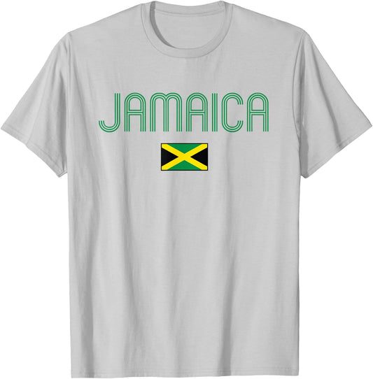 Jamaica Flag Jamaican Vintage Athletic Throwback Souvenir T-Shirt - T-Shirt | Ash