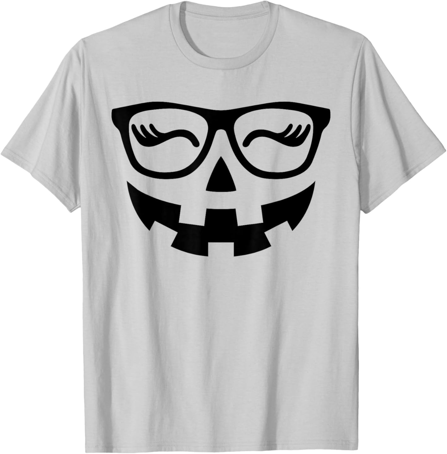 Jack O Lantern Face Pumpkin Glasses Hallowen Costume Nerd T-Shirt - T-Shirt | Ash