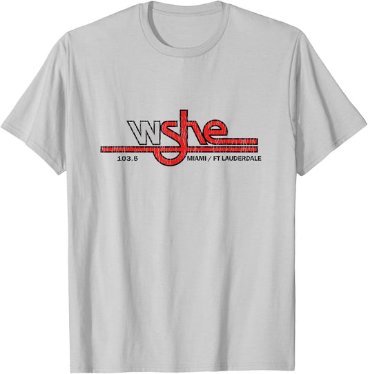 WSHE Rock Music for Rock Fan from 70s and 80s Vintage T-Shirt - T-Shirt | Ash