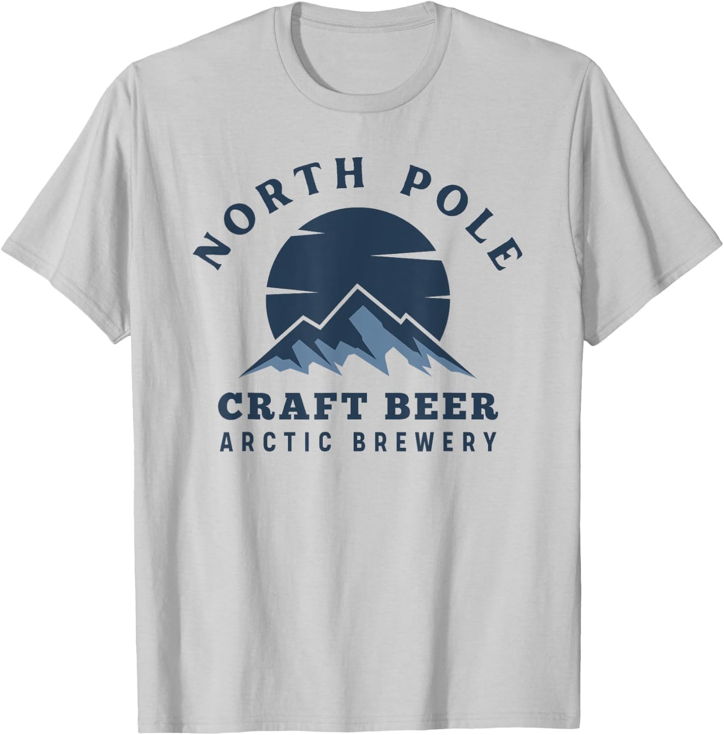 Merry Christmas North Pole Craft Beer Brewery Santa Novelty T-Shirt - T-Shirt | Ash
