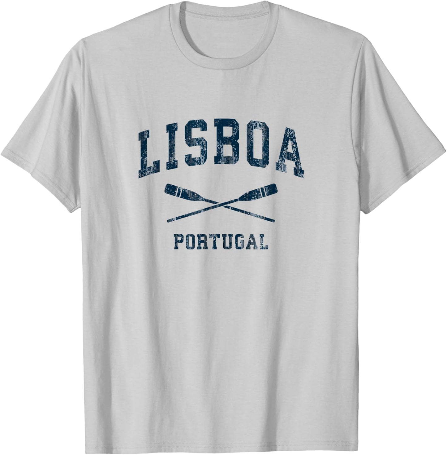 Lisbon Portugal Vintage Nautical Paddles Sports Oars T-Shirt - T-Shirt | Ash
