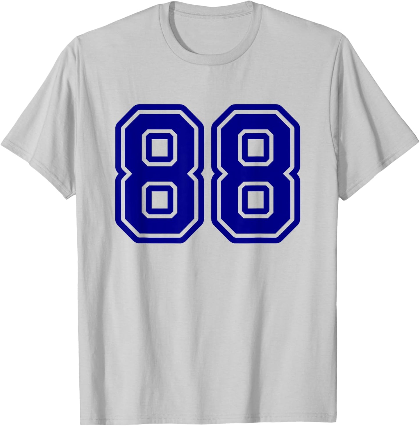Number #88 Blue Varsity Number 88 T-Shirt - T-Shirt | Ash