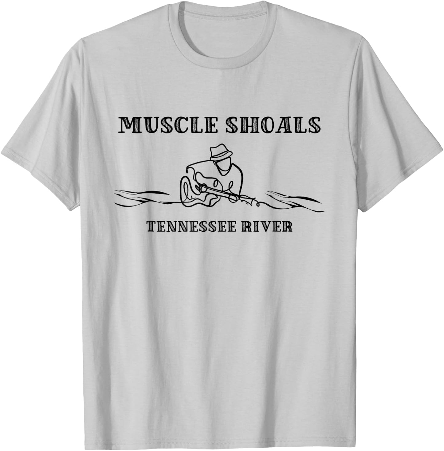 Muscle Shoals Alabama AL Guitar Player On River Music City T-Shirt - T-Shirt | Ash