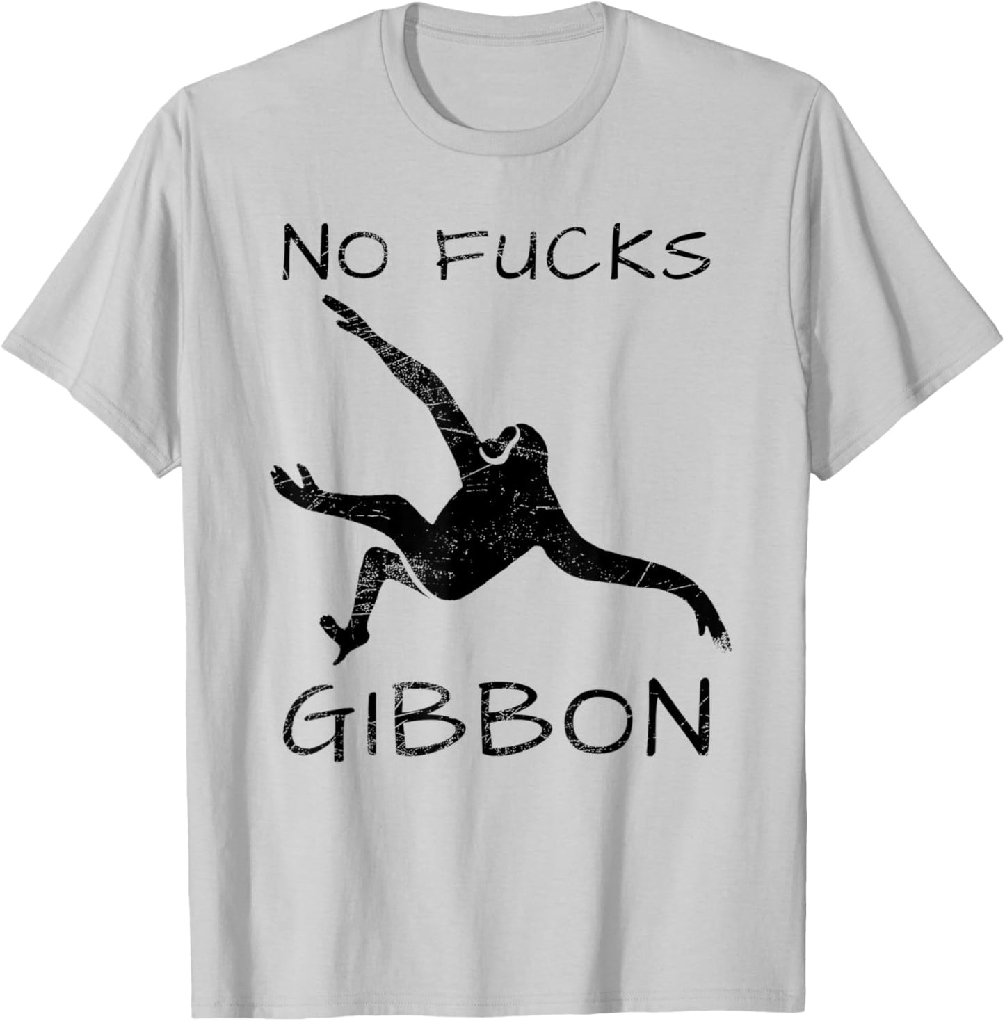 Gibbon Funny Ape Monkey Animal T-Shirt - T-Shirt | Ash