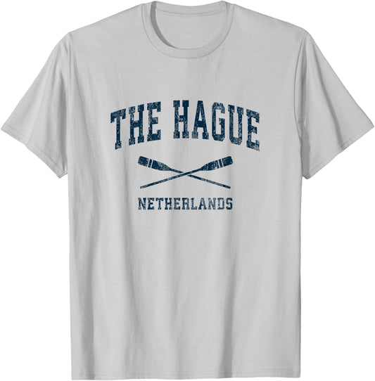The Hague Netherlands Vintage Nautical Paddles Sports Oars T-Shirt - T-Shirt | Ash