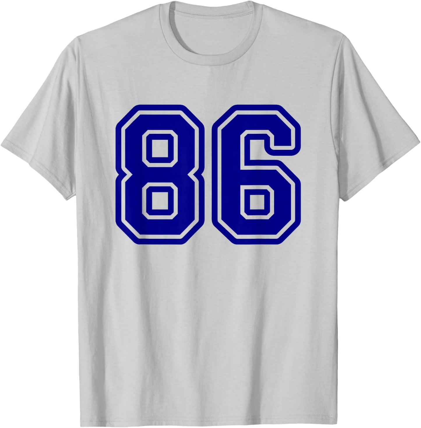 Number #86 Blue Sports Team Number 86 T-Shirt - T-Shirt | Ash