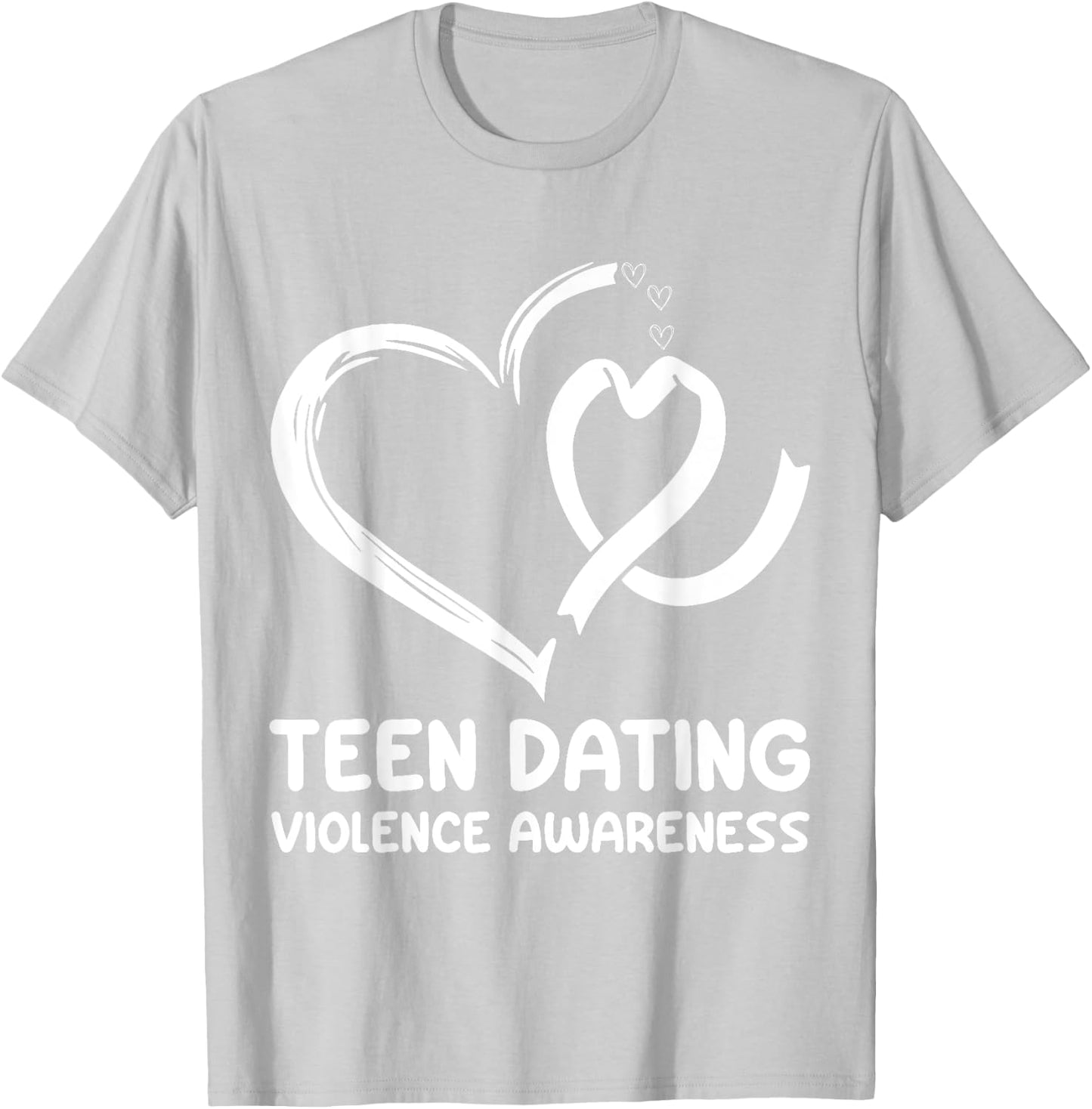 heart ribbon We Wear orange teen dating violence Awareness T-Shirt - T-Shirt | Ash