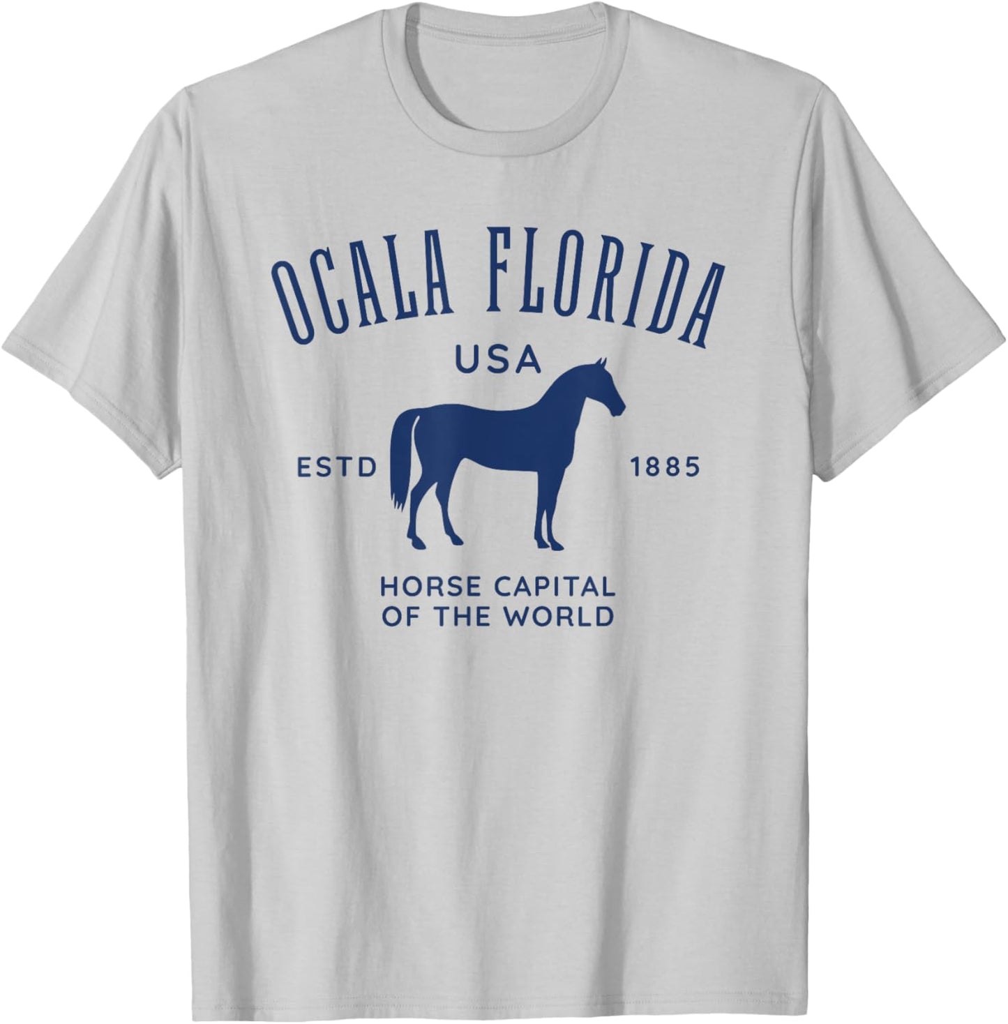 Ocala Florida USA Horse Capital Vintage Equestrian Design T-Shirt - T-Shirt | Ash