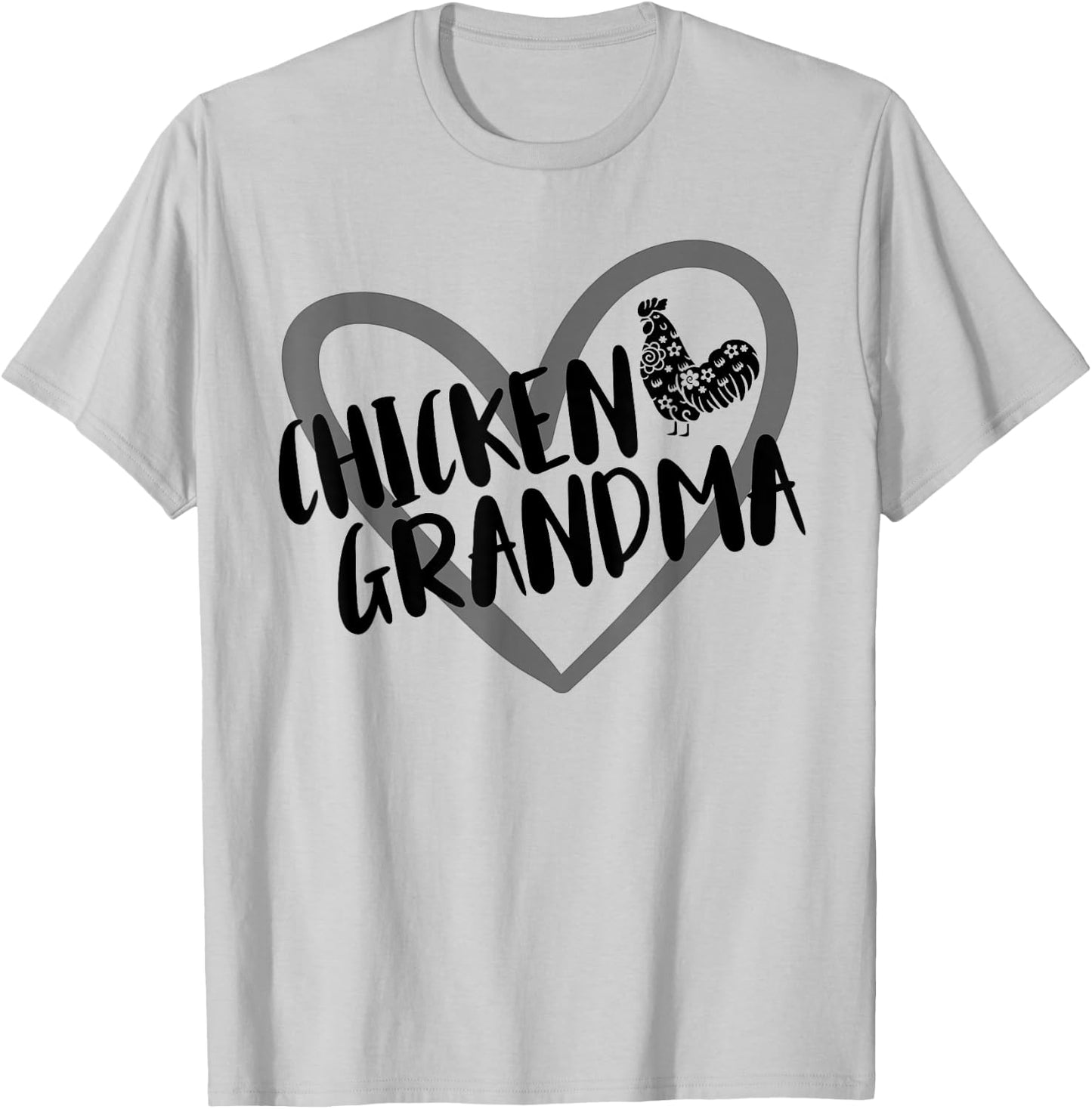 Chicken Grandma Heart Farmer Funny Chicken Lover T-Shirt - T-Shirt | Ash