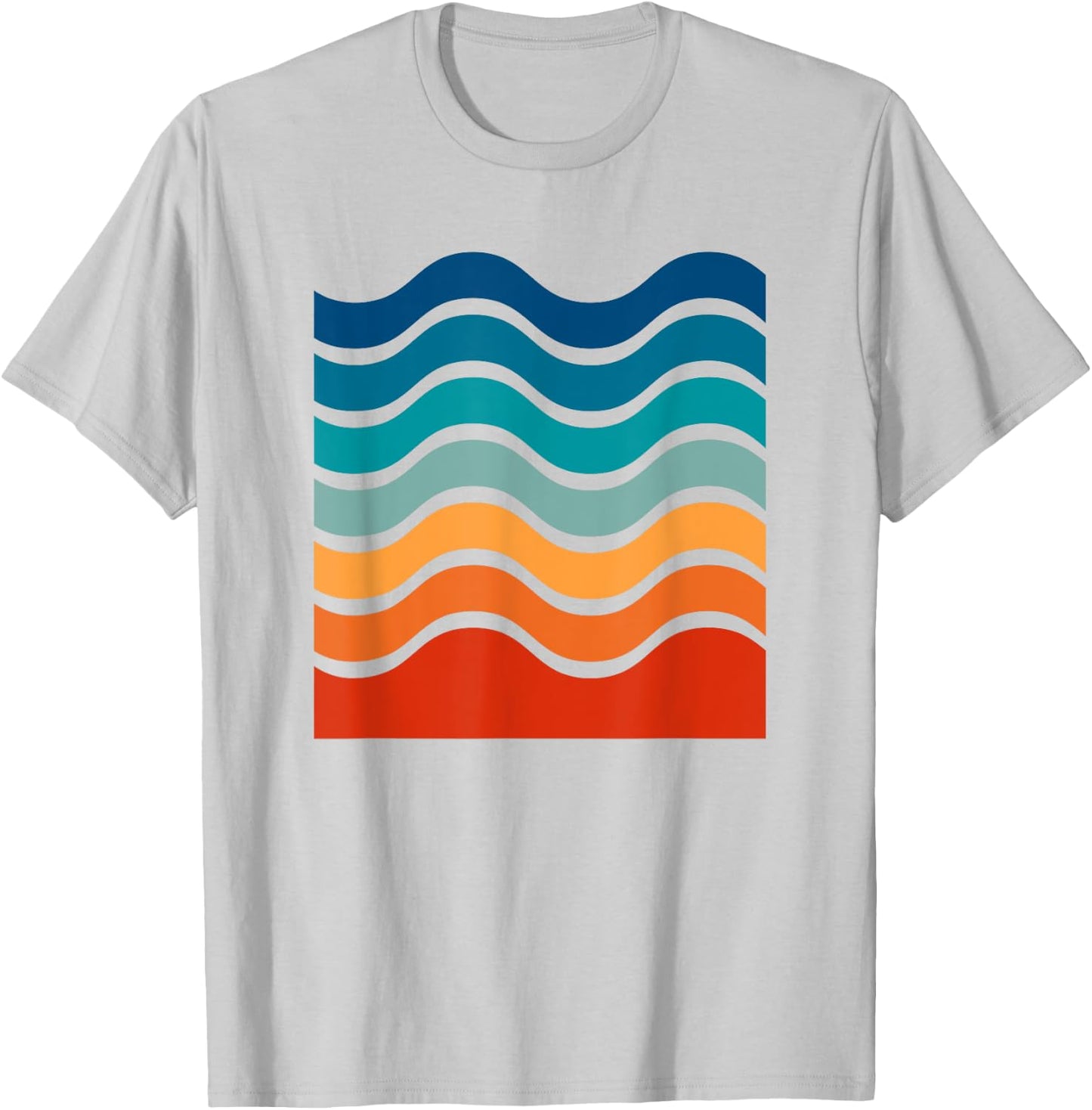 Retro Aesthetic Yellow With Colorful Retro Stripes T-Shirt - T-Shirt | Ash