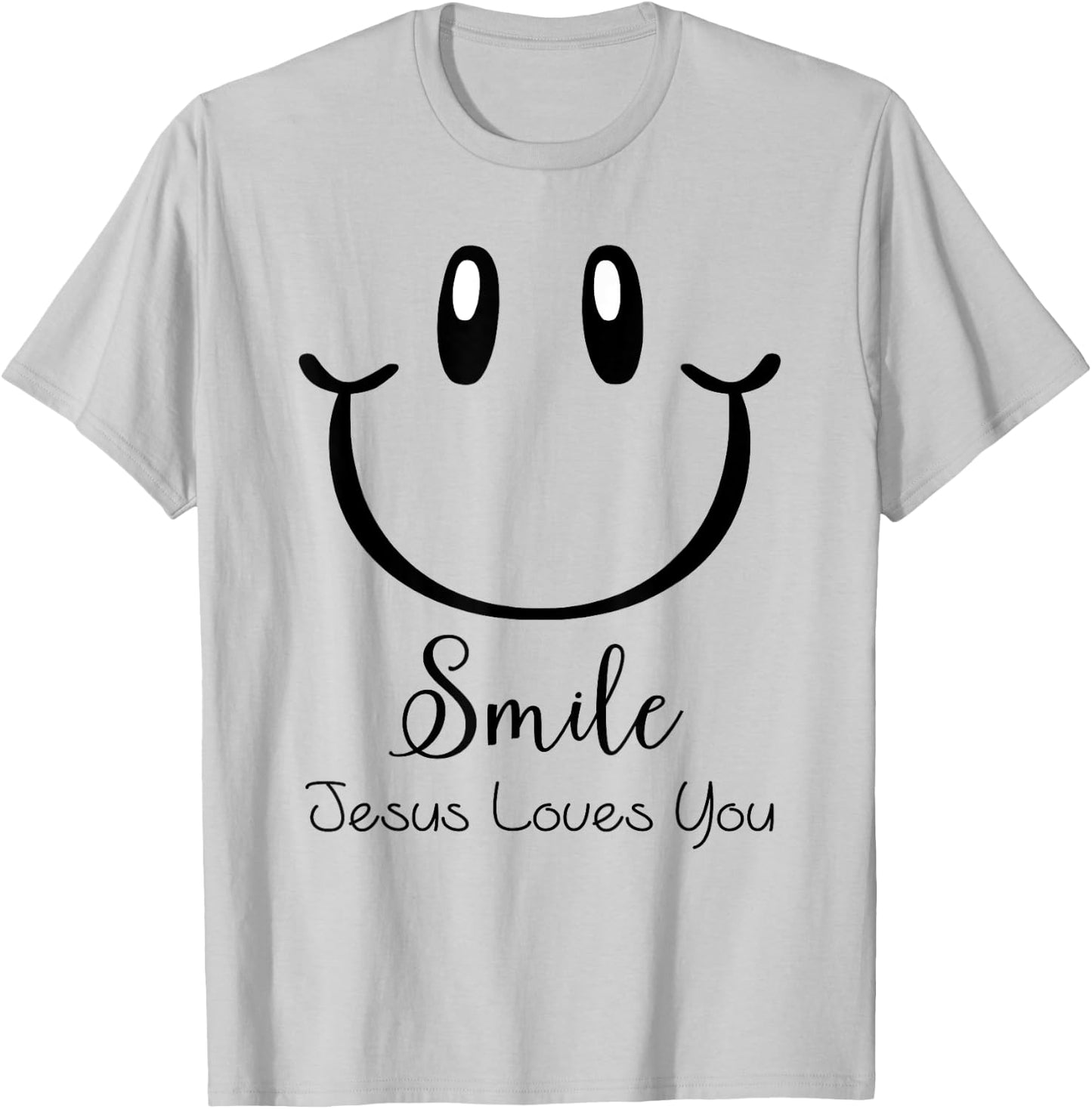 Smile Jesus Loves You: Kids & Adult Christian Faith Gospel T-Shirt - T-Shirt | Ash