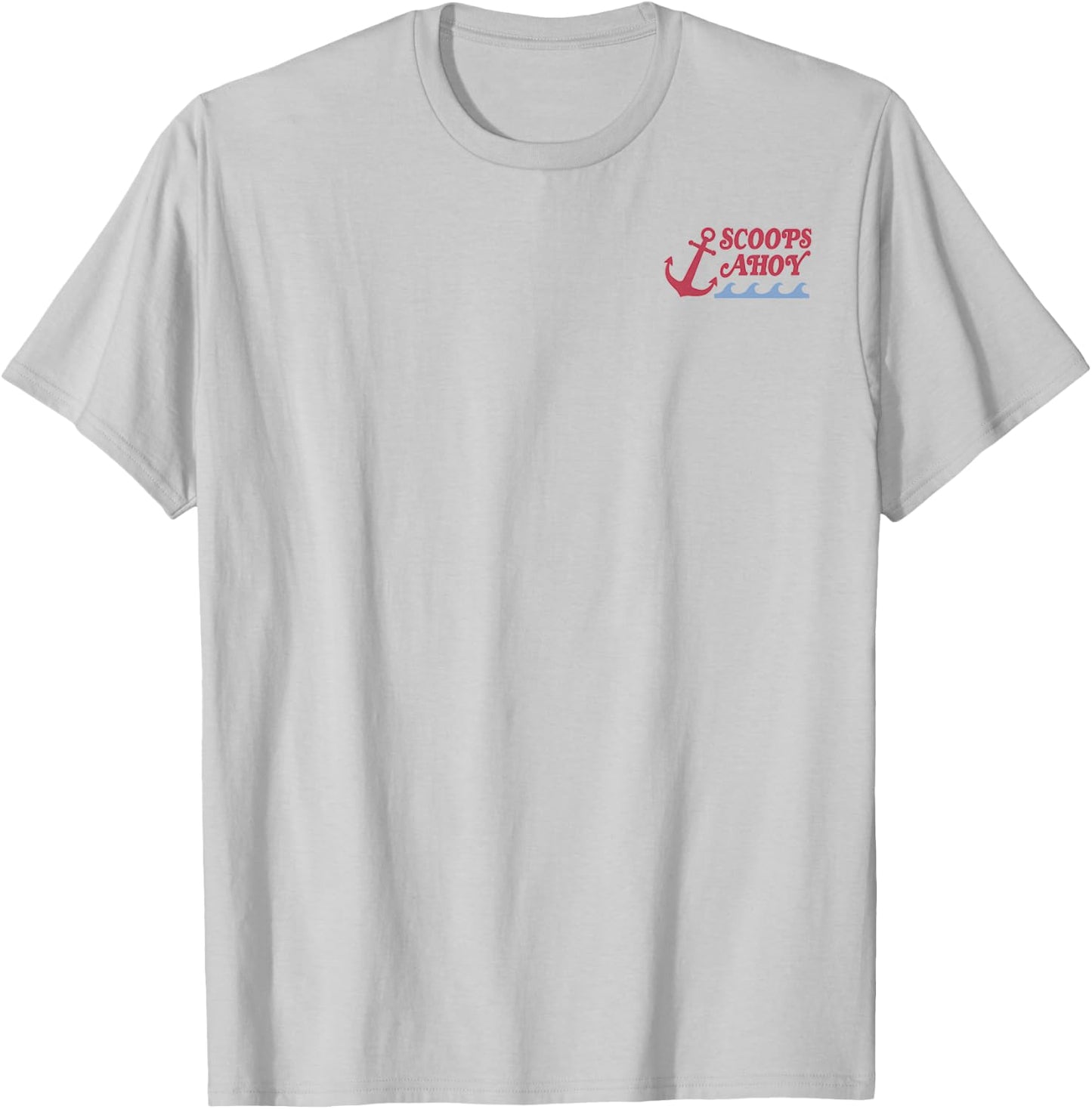 Stranger Things Scoops Ahoy Small Left Pocket Size Logo T-Shirt - T-Shirt | Ash