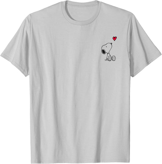 Peanuts - Snoopy Heart Valentines T-Shirt - T-Shirt | Ash