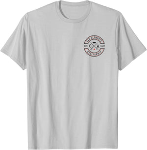 San Clemente California CA Retro Surfer Front & Back T-Shirt - T-Shirt | Ash
