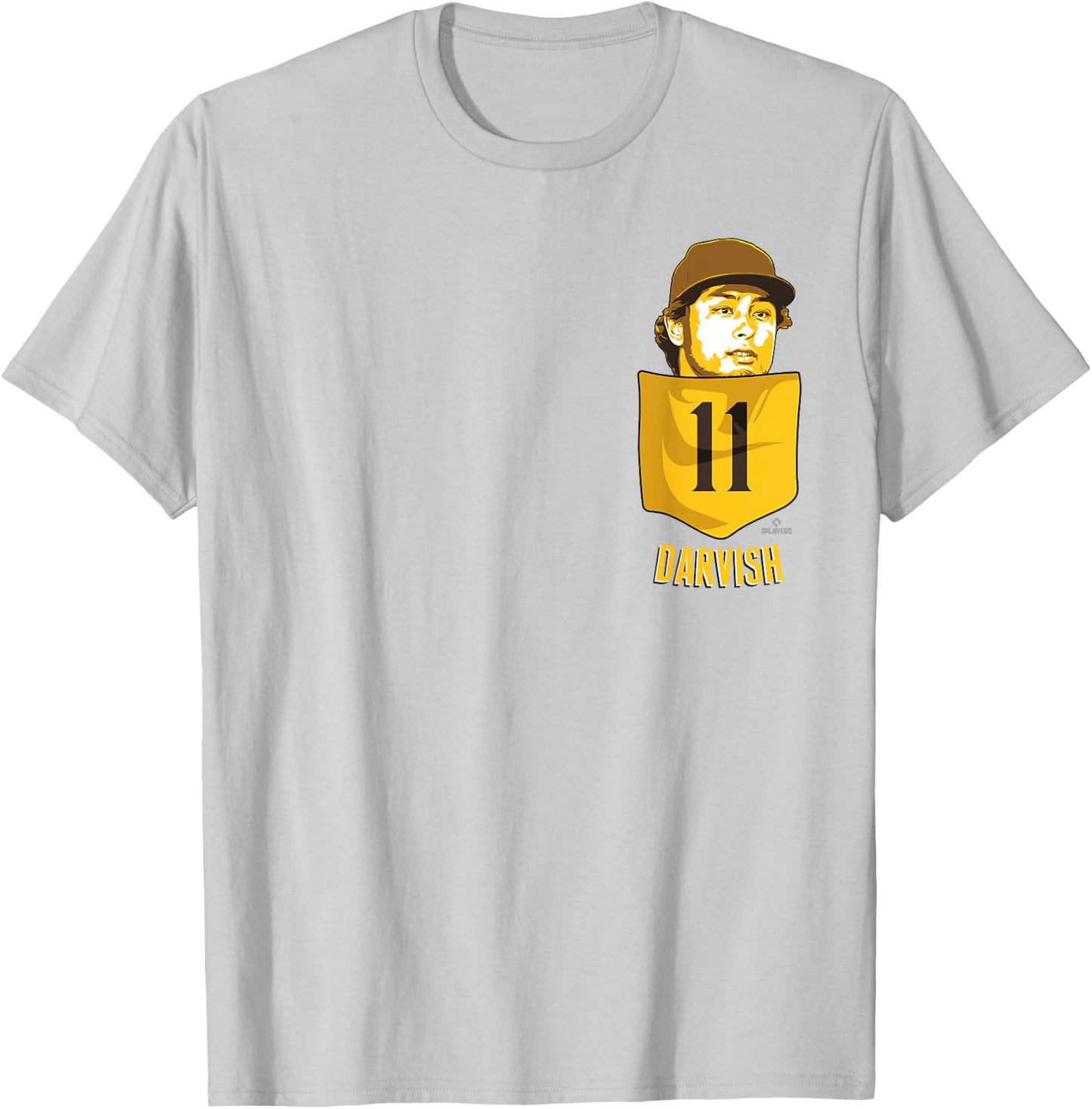 Yu Darvish San Diego Baseball Pocket MLBPA T-Shirt - T-Shirt | Ash
