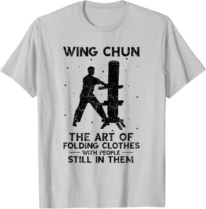 Vintage The Art Of Folding Clothes Kung Fu Wing Chun T-Shirt - T-Shirt | Ash